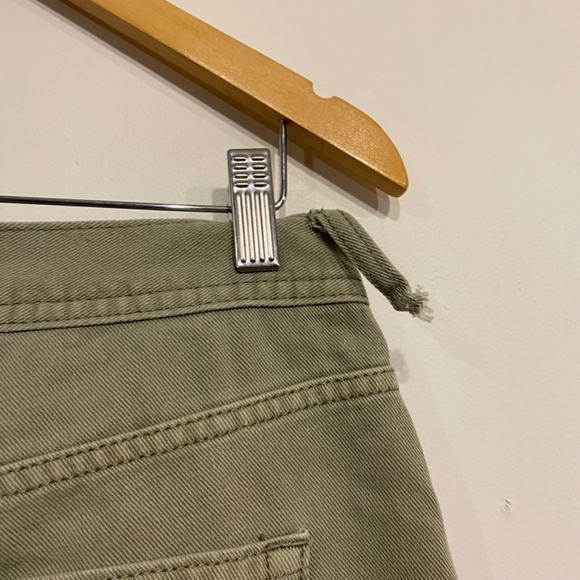 Free People Maggie Mid Rise Baggy Distressed Straight Leg Jeans in Green Size 28 - Picture 4 of 7